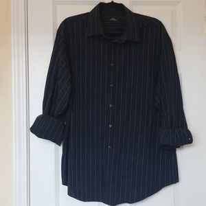 Alfani Dark blue Striped Dress Shirt